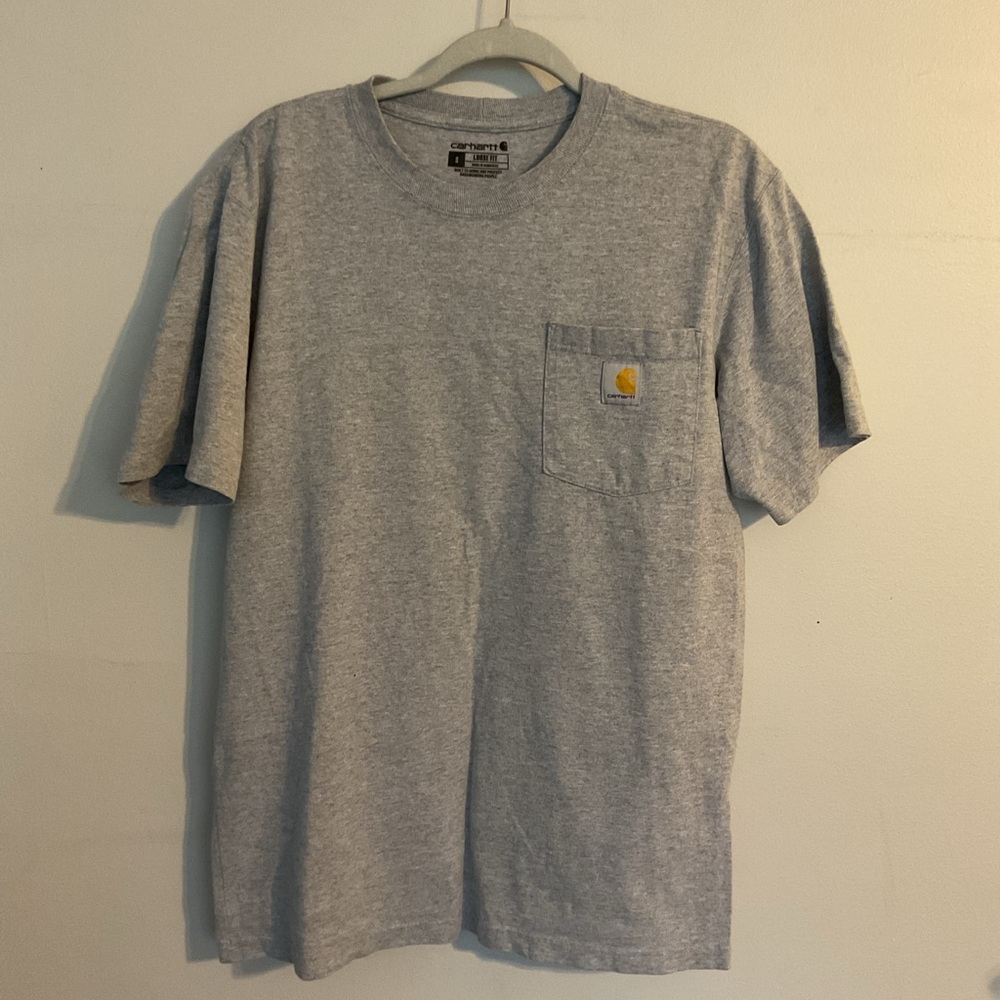 Carhartt Men’s Short-Sleeve Pocket T-Shirt — Gray loose fit small